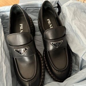 Prada Double Chocolate leather loafers